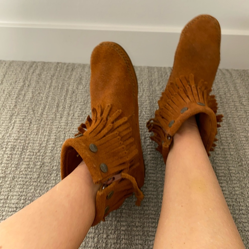 Minnetonka Double Fringe Side Zip Boot - image 2